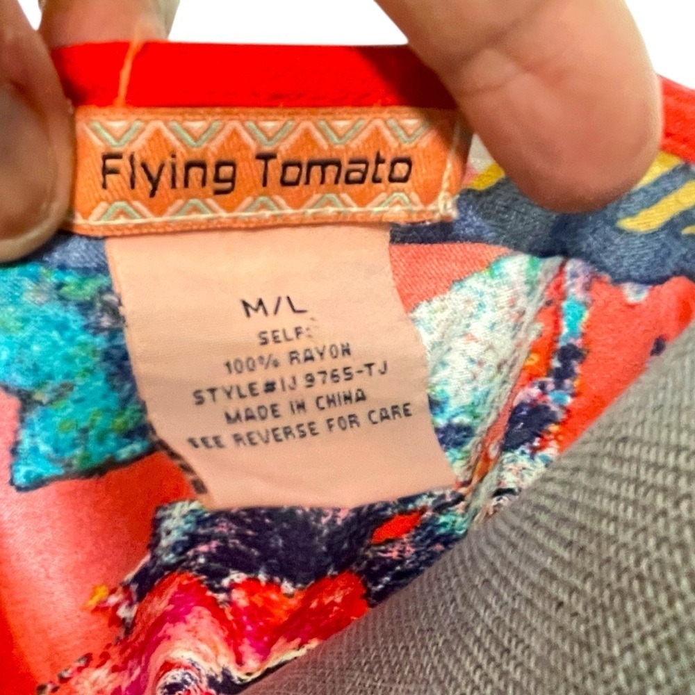 Flying Tomato Anthropologie Sz M-L Floral Print Kimono Cardigan Duster Top - Picture 8 of 12